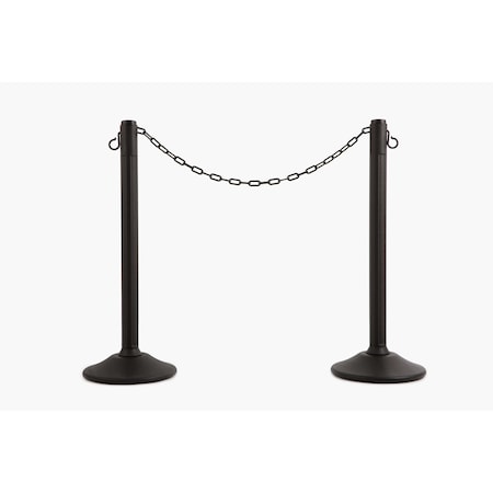 Us Weight ChainBoss Outdoor/Indoor Stanchion with 10 ft of Plastic Chain - Fillable Base, 2PK U2203