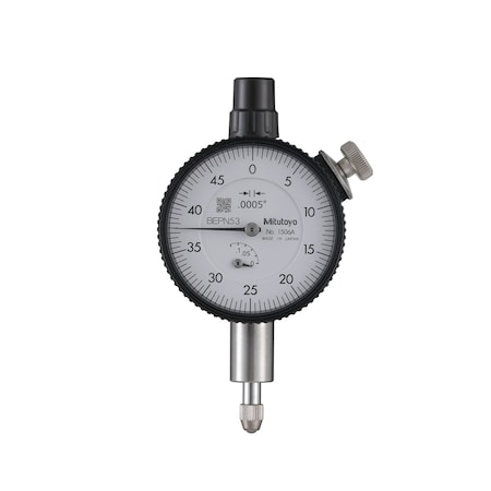 Mitutoyo Dial Indicator, .0005, .125 In, 3/8, LB 1506A