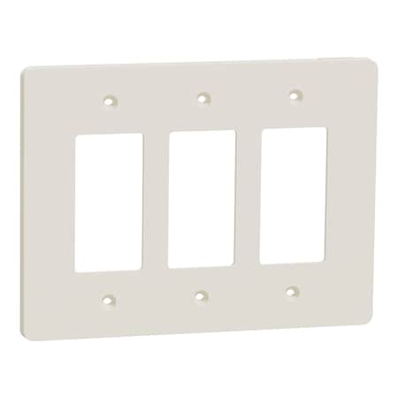 Square D Cover Frame, X Series, 3 Gangs, Lt Almond, Number of Gangs: 3 Plastic, Matte Finish, Light Almond SQWS141003LA