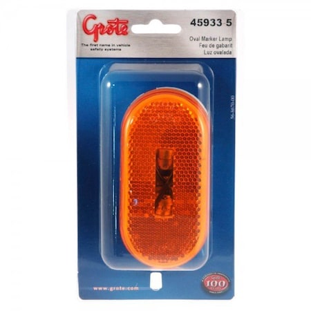 Grote Lighting Amber Oval Clearance Marker Lights, Two-Bulb, Pigtail, Polycarbonate, FMVSS 108 Compliant 45933-5