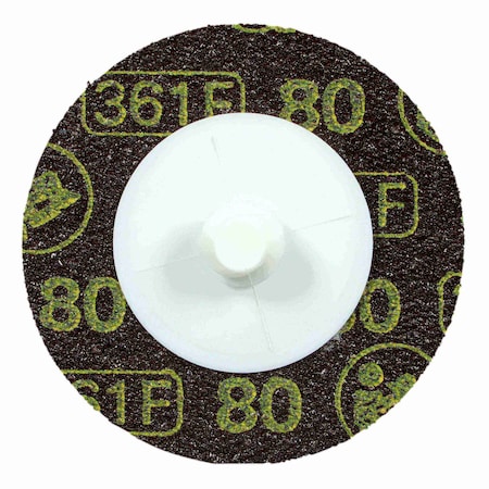 3M ABRASIVE DISC, 2 IN DIA DISC, 80 GRIT, MEDIUM GRADE, ALUMINUM OXIDE ABRASIVE, TYPE 7000000381