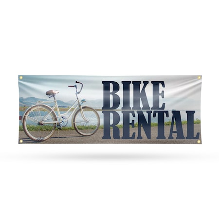 Signmission Bike Rental, 18 Inch x 48 Inch, Vinyl Banner B-30486