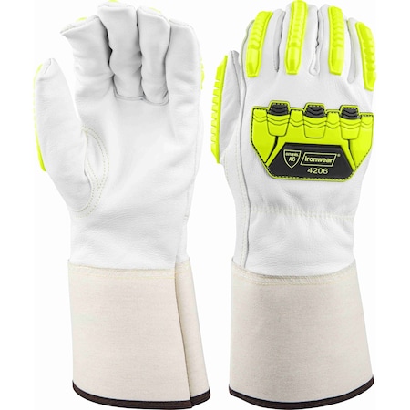 Ironwear Premium Impact Resistant A6 Cut Goat Grain Leather Gloves, Small 4206-SM