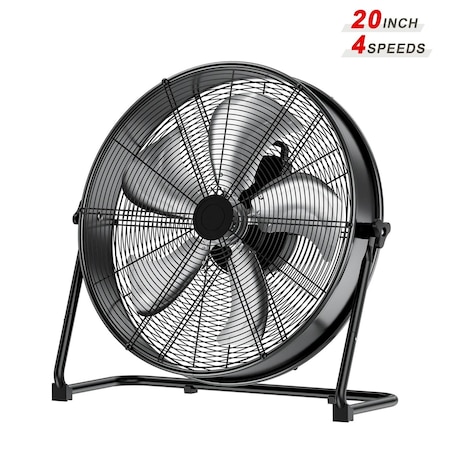 Edendirect 20 in. 4 fan speeds Floor Fan in Black with adjustable tilt ZRFQT-50A-BK