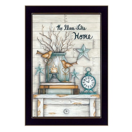 Homeroots No Place Like Home 5 Black Framed Print Wall Art 405309
