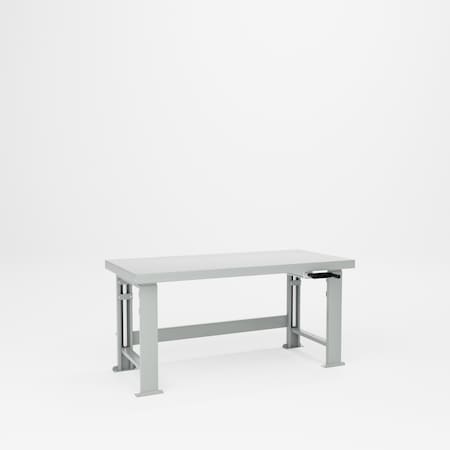 Pucel Steel Top Hydraulic Bench, 28 in W x 60 in D x 45 in H, Light Blue HBS-2860-M16