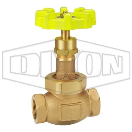 Dixon Gate Valve, 3/4 in, FNPT, Class 150, Bronze Body, Malleable Iron Hand wheel Actuator DGLBV75