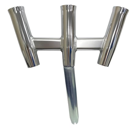 Tigress GS Trident Rod Holder, Bent Butt, Polished Aluminum 88160