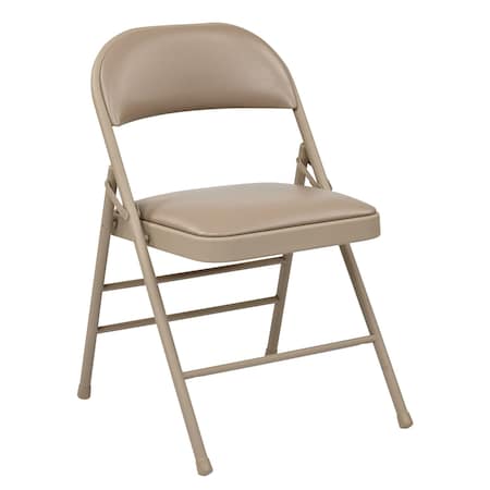 Office Star Products FF Series Folding Chair with Vinyl Seat and Back, Tan FF-23124V