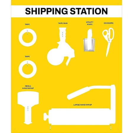 Visual Workplace Shipping Supplies Shadow Board 30-1910-3630-S21801
