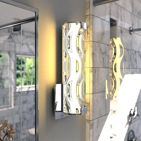Vaxcel Marseille 1 Light LED Chrome Bathroom Vanity Fixture Clear Glass W0357
