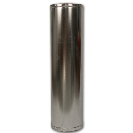 Comfort Flame Chimney Pipe, 1238 in OD, 48 in L, Galvanized Steel 48-8DM