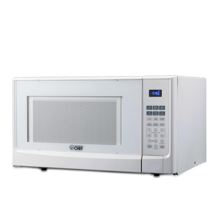 Commercial Chef 1.4 Cu.Ft. Countertop Microwave Oven - 1100 Watts, Small Compact Size, 10 Power Levels, White CHM14110W6C