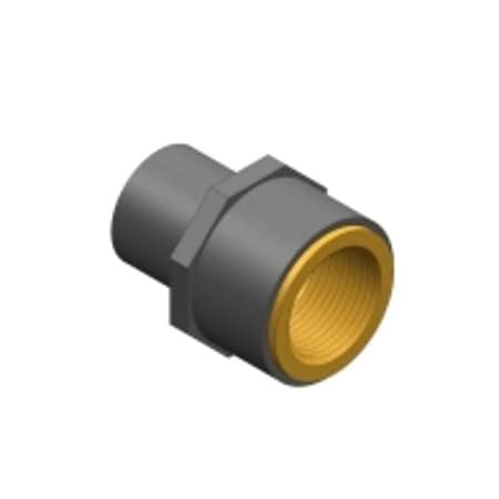 Zoro Select CPVC Transition Fitting, Schedule 80, 3/4" Pipe Size, FNPT x Spigot 9878-007BR