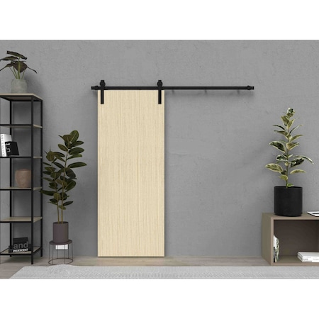 Sartodoors Sliding Barn Door with Hardware, Planum 0010 Vertical Natural Veneer, 6.6FT Rail Hangers Sturdy Set PLANUM0010BD-B-VSH-4284