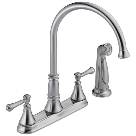 Delta Cassidy Two Handle Kitchen Faucet with Spray 2497LF-AR