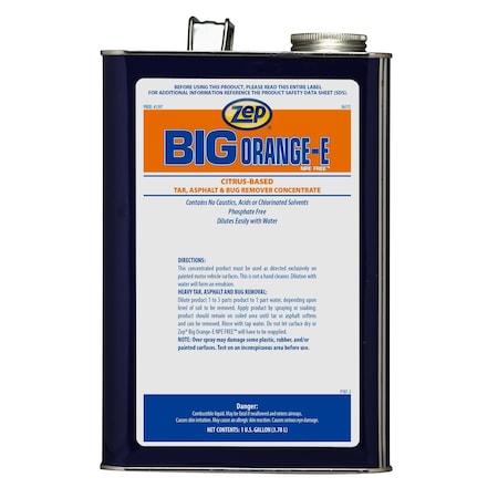 Zep Big Orange-E Degreaser, 1 Gal Pail, Liquid, Orange, 4 PK 139724