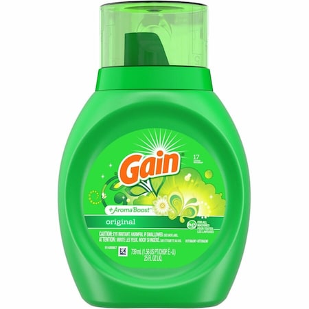 Gain Laundry Detergent, 25 oz Bottle, Liquid, Gain Original, 6 PK 12783