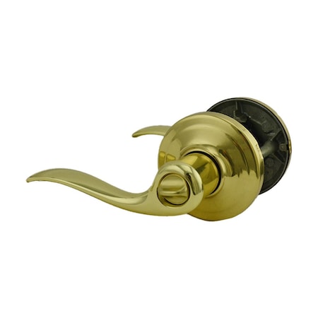 Kwikset Tustin Lever Privacy Door Lock with New Chassis with 6AL Latch and RCS Strike Bright Brass Finish 730TNL-3