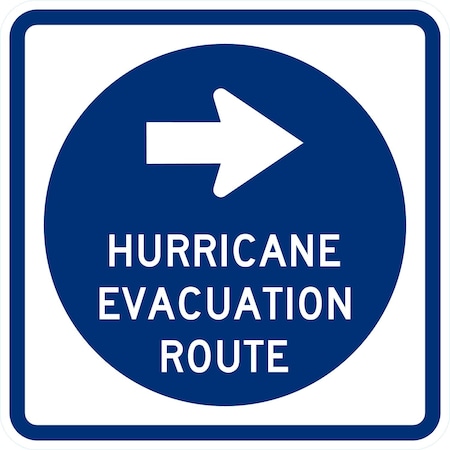 Lyle Hurricane Evacuation Route (Right Arrow), 12x12, Engineer Grade, White G-2303-EG_12x12
