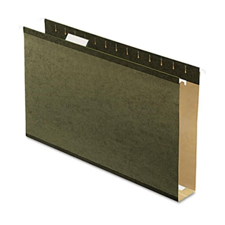 Pendaflex 2" Capacity Reinforced Hanging File Folders- Kraft- Legal- Standard Green- 25/Bx, 25PK 4153X2
