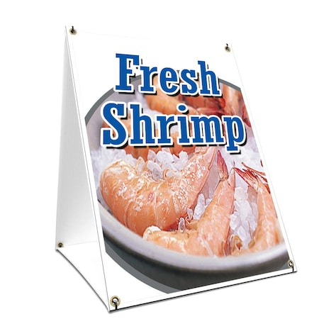 Signmission Fresh Shrimp, 36 Inch x 24 Inch A-frame Yard Sign, Plastic Sign SBC-2436-Fresh Shrimp