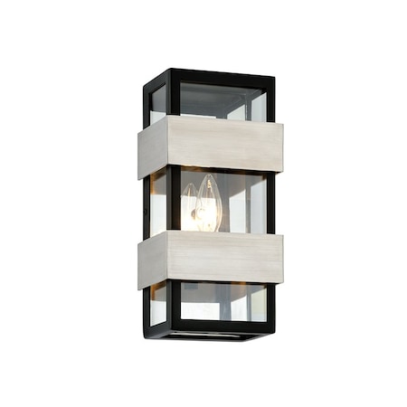 Troy Lighting Dana Point 1 Light Wall Sconce 5.75 In. Black With Brushed Stainless B6521