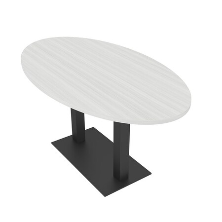 Skutchi Designs Oval Conference Table With Power Unit, 36 in W, 60 in L, White HAR-OVL-36X60-DOU.BK-WA7976-NA