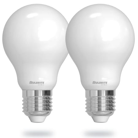Bulbrite 9 Watt LED A19 Light Bulbs, Warm Dimming 3000K Soft White, 1800K Candlelight, 800 Lumens, 2PK 862884