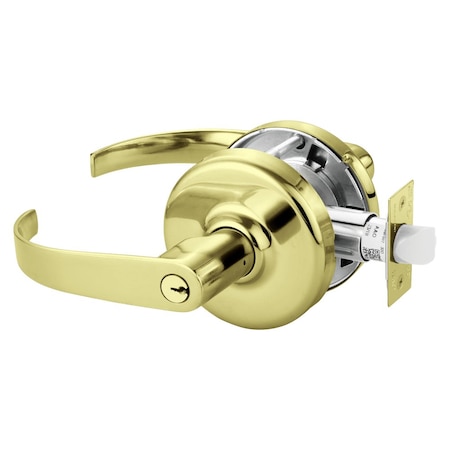 Corbin Russwin Grade 2 Entrance or Office Cylindrical Lock, Princeton Lever, Conventional Cylinder, Bright Brass F CL3851 PZD 605