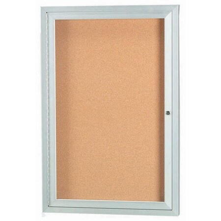 Aarco Illuminated Enclosed Bulletin Board w/ Clear Satin Anodized Al Frame, 24''Hx18''W DCC2418RI
