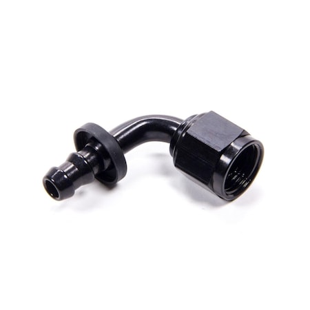 Geared2Golf 209108-BL 90 deg -8 AN Female to -6 AN Push-Lock Hose End Reducer, Black GE3642337