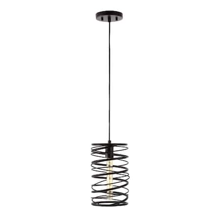 Jonathan Y Helisa 7.25" 1-Light Modern Contemporary Iron Spiral LED Pendant, Oil Rubbed Bronze JYL7910B