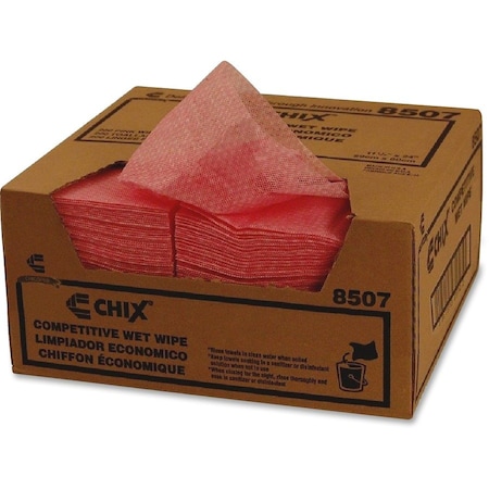 Chix Wet Wipes, 11-1/2" x 24", White/Pink, PK200 8507