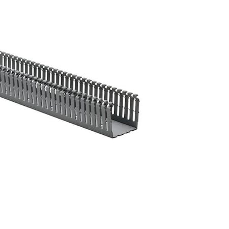Hellerman Tyton High Density Slotted Wall Wiring Duct, 2 x 2", 6 ft Sections, Adhesive, PVC, Gray, 120ft/ctn, 30PK 184-22001