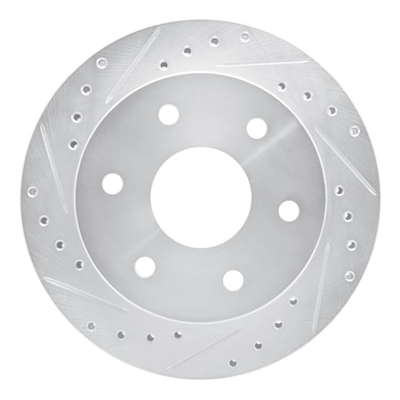 Dynamic Friction Co DFC Brake Rotor - Drilled and Slotted - Silver 631-48008L