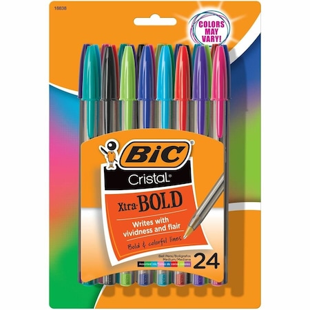 Bic Cristal Xtra Bold Fashion Ballpoint Pen, Medium Point 1.6mm, Assorted Colors, 48PK MSBAPP241-AST