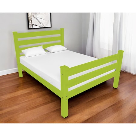 Homeroots Lime Green Solid Wood Twin Bed Frame 546942