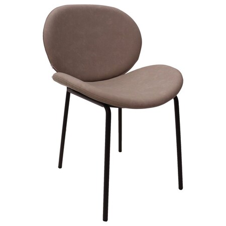 Leisuremod Servos Dining Side Chair, Upholstered Faux Leather Seat and Powder Coated Iron Frame, Light Grey SCBL-22LGR