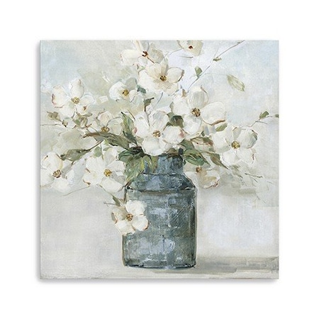 Homeroots 40" x 40" Watercolor Soft Pastel Dogwood Bouquet Canvas Wall Art 398890