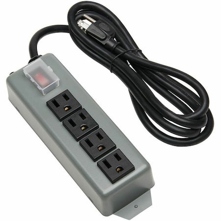 Eaton Tripp Lite Series Industrial Power Strip, 4-Outlet, 6 ft. 1.8 m Cord, Locking Switch Cover UL603CB-6