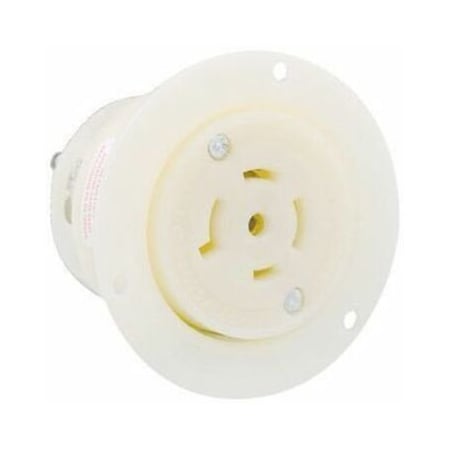 Leviton Locking Receptacle, L23-20R, 20 A, 347/600V AC, Three Phase, 4 Pole, Flush Mount, Screw Terminals 2546