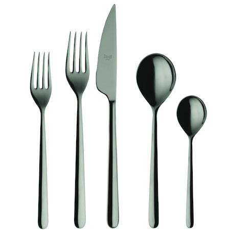 Mepra Linea Flatware Set - 20 Pieces - Black Gold 108722020