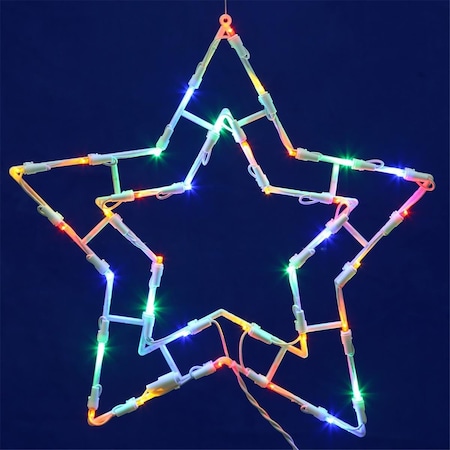 Vickerman 15 x 15 in. Star Wire Silhouette 35 LED Lights - Multicolor X490524