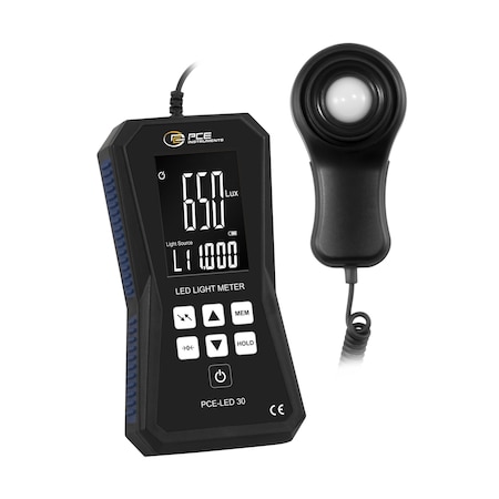 Pce Instruments LED light meter for illumination checks, measures 0-400,000 lx with fast digital readout PCE-LED 30
