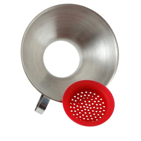Norpro Wide Mouth Funnel, 5-1/2 in Dia, Stainless Steel 241