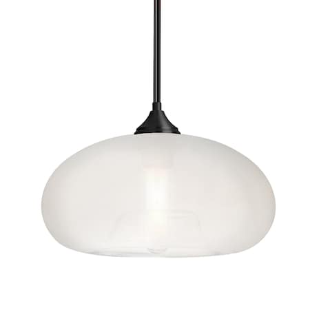 Besa Lighting Besa Bana Pendant, Frost, Black Finish, 1x 60W MAX E26 Base 1TT-BANAFR-BK