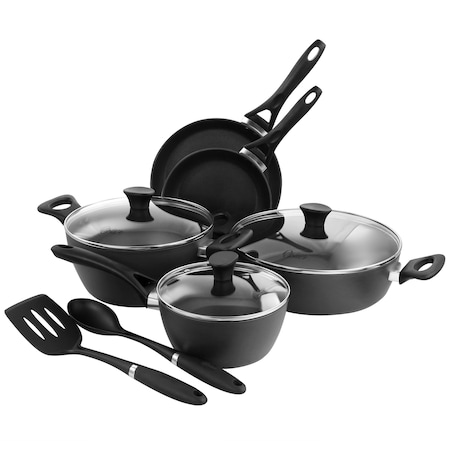 Oster Non Stick 10 Piece Aluminum Cookware Set in Black 128660.1