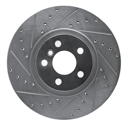 Dynamic Friction Co DFC Brake Rotor - Drilled and Slotted - Silver 631-31157L