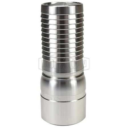 Dixon The Right Connection Crimp King Combination Nipple, 4-1/2 x 4 in, Hose Barb x Beveled End, 316 SS RSTB40CS